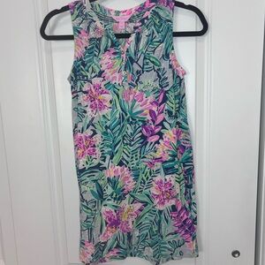 Lilly Pulitzer mini Essie Dress in Slathhouse Soirée print size XL 12/14 Cotton